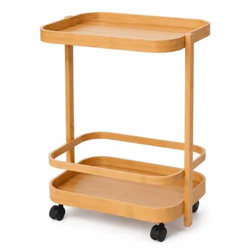 Desserte en Bambou à Roulettes – Organisateur Multifonction - Couleur et designe aleatoire