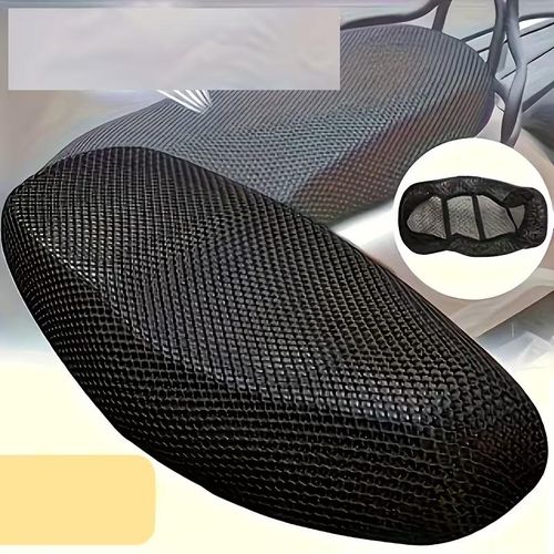 Housse de selle en maille alvéolée respirante – Anti-poussière, résistante au soleil et rafraîchissante – Convient aux motos, scooters, etc. – Protection de selle d'été universelle, matériau durable, conception antidérapante et respirante