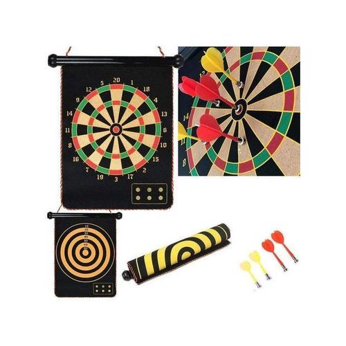 Jeu de fléchettes double face avec 6 fléchettes pour enfants