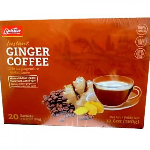 Instant Ginger Coffee avec miel et du sucre canne 20 sachet