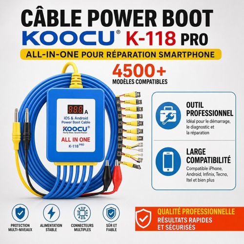 K-118 Pro Câble Power Boot All-in-One Réparation iPhone Android Démarrage Téléphone GSM 4500+ Modèles