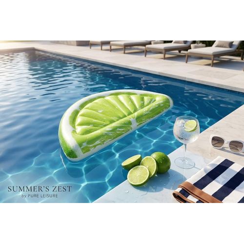 Matelas gonflable Tropical Lime, arborant un motif réaliste de citron vert 171 x 89 cm