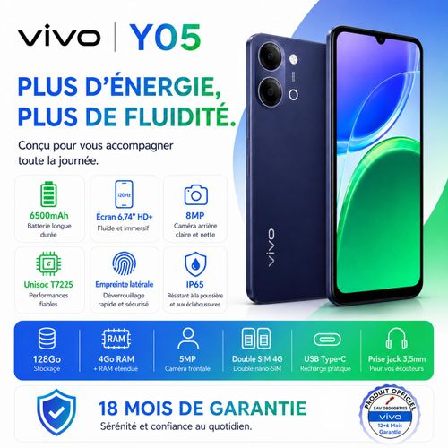 Y05 – Smartphone – 4 Go / 128 Go voyage Black