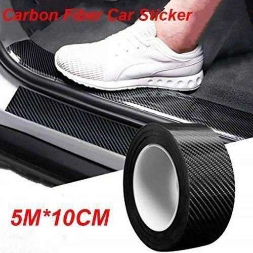 Autocollant voiture effet fibre de carbone – Film vinyle 3D noir mat auto-adhésif pour décoration automobile