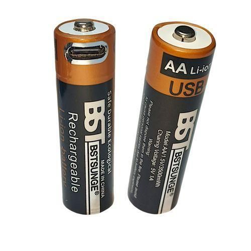 2 piles AA rechargeable Li-ion 1,5V 3500mWh (2333mAh) haute capacité avec câble USB-C
