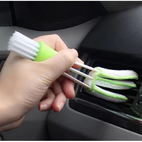 Brosse de nettoyage double curseur de la poussière intérieure de voiture et climatiseur, stores de fenêtre, outil de lavage de voiture, écart de clavier