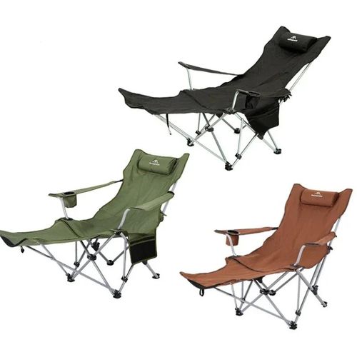 Chaise de Relaxation Outdoor Pliable 4 Positions Réglables Robuste 130kg pour Camping Terrasse plage et Pêche