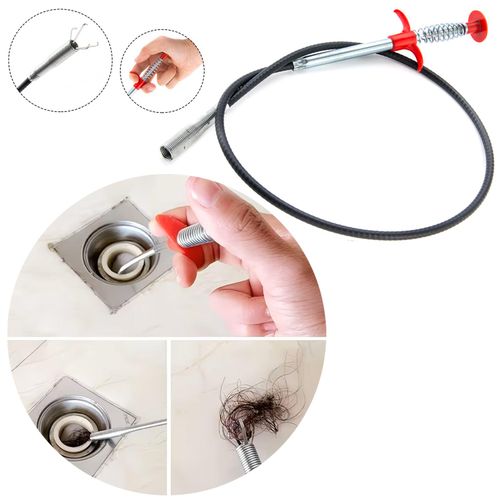 Déboucheur de Canalisation Flexible – Outil Anti-Obstructions pour Évier, WC et Douche Bouchée