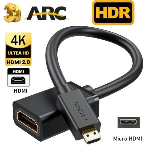 Câble Micro HDMI 4K 60Hz, câble adaptateur Micro HDMI vers HDMI femelle pour Ras pberry Pi 5/Pi 4/GoPro Hero 7 6/So ny A6000, caméra HDTV