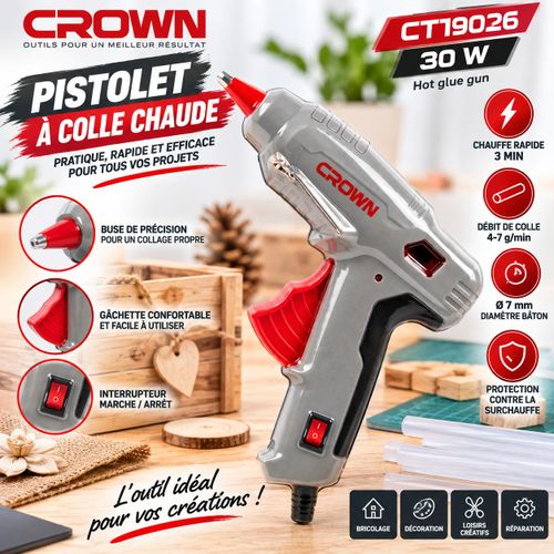 Appareil de Collage Thermique 30 W pour Travaux Manuels Modélisme Fixation Propre Bâtons 7 mm Outillage Électrique