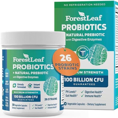 Probiotiques 100 Milliards CFU - 26 Souches + Prébiotiques & Enzymes - Digestion & Immunité - 30 Capsules Végétariennes