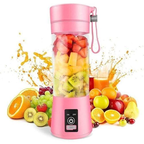 Mini Mixeur Hachoir Électrique Portable 400ml – Blender Juicer Cup Rechargeable USB – Mélangeur de Fruits & Smoothies – Rose