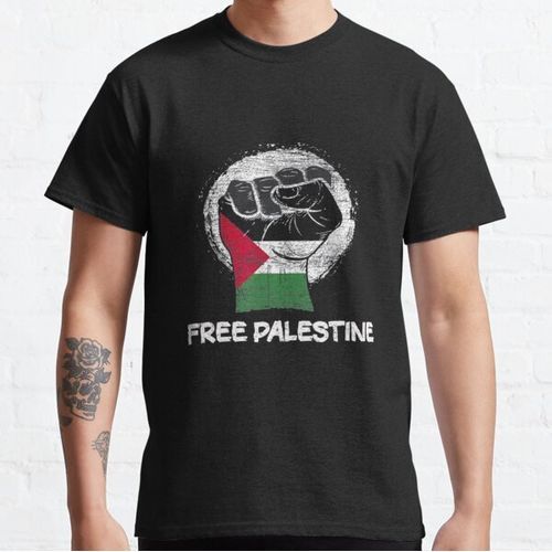 Free Palestine & Gaza, Palestine Flag and Map classic t-shirt