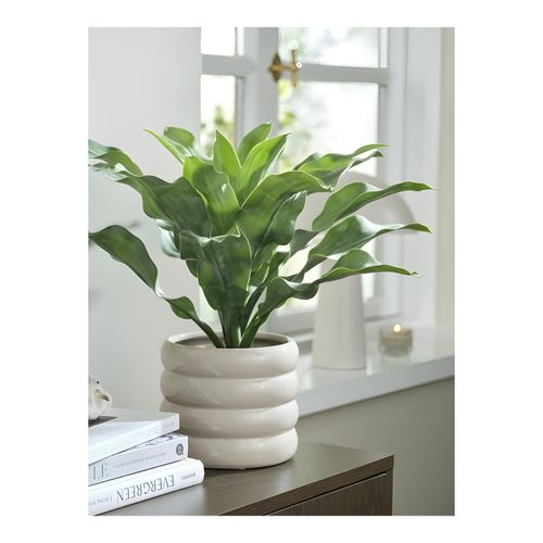 Plante Artificielle - Feuillage Vert Luxuriant - Décoration Intérieure Salon & Bureau - Pot Noir Ø49xH44cm