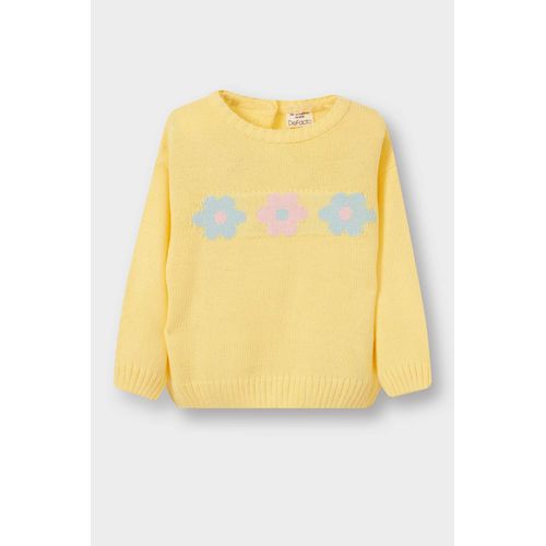 بلوفر Romantic قصة عادية بياقة مستديرة