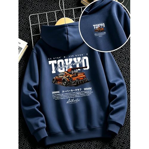 Sweat à capuche 'S, Sweat à capuche imprimé voiture de sport modifiée streetwear, Vêtement d'activité extérieure campus, Disponible en plusieurs couleurs