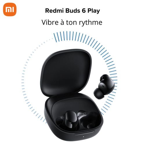 Redmi Buds 6 Play - Noir - Bluetooth® 5.4 - Réduction du bruit avec IA - Design ergonomique