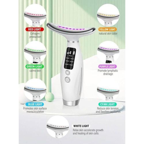 Appareil de Photothérapie et Massage du Visage et Cou (7 Couleurs LED)