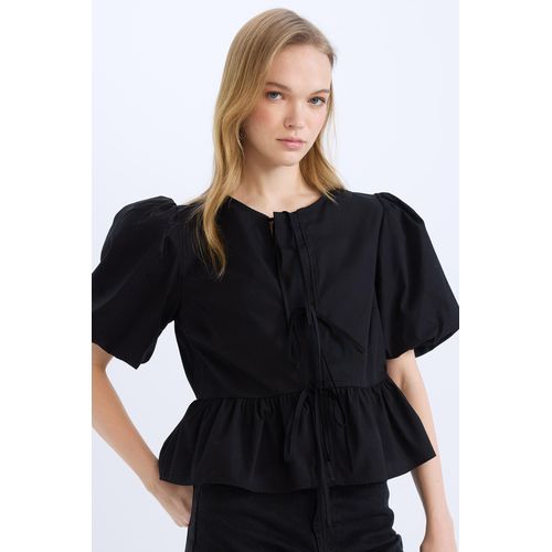 Blouse à manches courtes Coupe régulière Femme Noir
