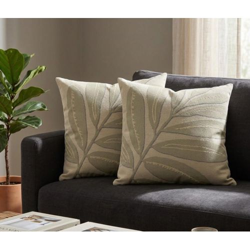 Pack de 2 Coussins Décoratifs Vert Feuillage 45x45cm - Polyester Recyclé - Doux, Confortable et Élégant