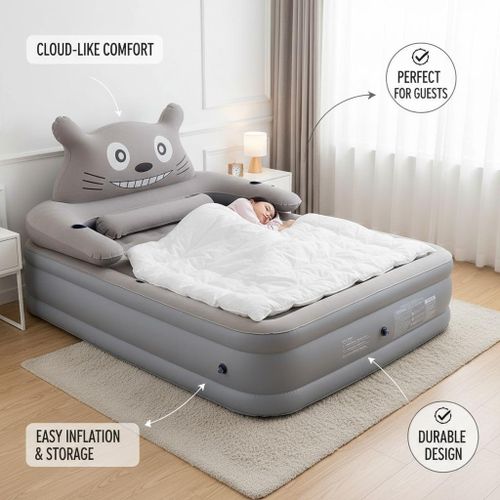 Matelas Gonflable Premium avec Dossier Ergonomique et Appui-tête Intégré – Grand Confort & Haute Résistance