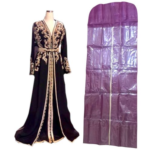 Housses de vêtements pour robe Caftan manteau avec fenêtre transparente pour femmes hommes mauve