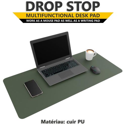 Professional Desk Pad Cuir Artificiel, Organisateur de Bureau, Accessoires de Bureau, Tapis de Souris – Vert foncé