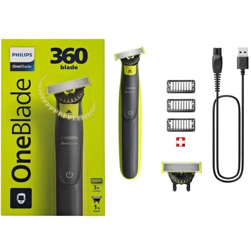Rasoir Électrique Hybride Corps et Visage OneBlade 360 le paquet avec un kit compris