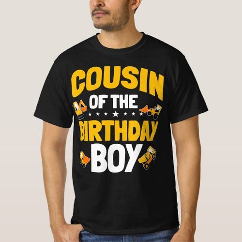 Cousin t-shirt of the birthday boy construction bd
