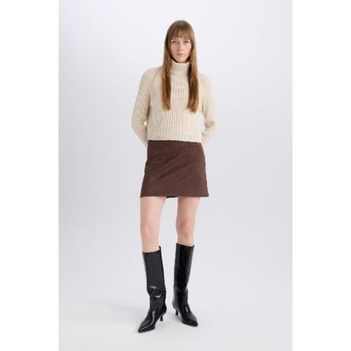 Jupe Femme extensible - Marron - E7144AX.
