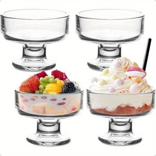 Bols en Verre pour Glaces et Milkshakes - Lot de 3 Tasses à Dessert