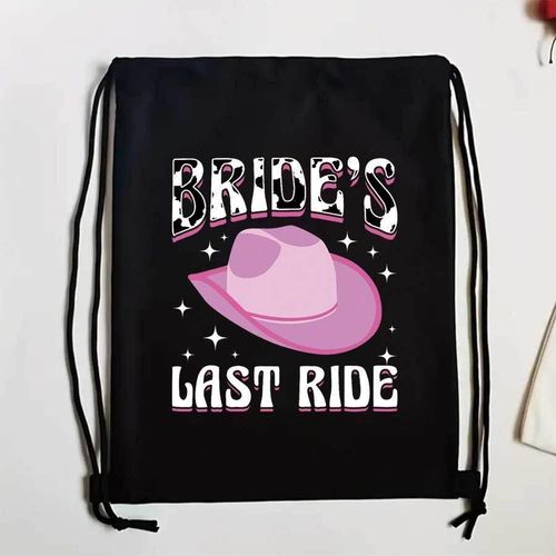 1 Sac à Cordon Noir avec Motif Mariée, Matériau Doux et Portable, Idéal pour Vacances, Fitness, Shopping, Sport et Yoga, Cadeau Printemps-Été pour Amis