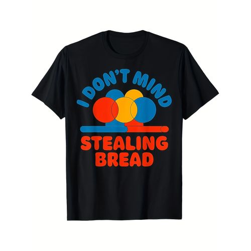 T-shirt Homme Drôle Je n'ai pas de mal à voler du pain - T-shirt Graphique Pain avec Impression Bleu Foncé & Rouge Audacieux, Noir avec Lettrage Blanc - Cadeau Décontracté sur le Thème de la Boulangerie pour les Amoureux du Pain, Lavable en Machine