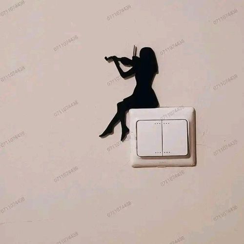 Tableaux mural d'une femme jouant de la flûte sur un interrupteur en bois MDF 35*35CM