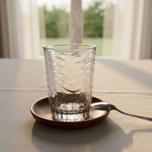 Lot de Verres à Eau Texturés avec Motif Ondulé – Design Contemporain
