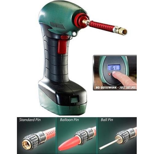 Air Dragon Compresseur d'air portable pour gonfler roues pneumatiques materassini ballons rapidement avec lumière intégrée, raccord flexible et 2 douilles adaptateurs