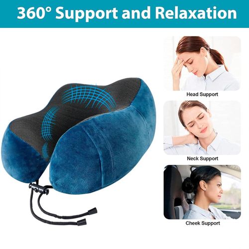 Oreiller de Voyage 360 Mmoire de Forme Confort Cervical Lger pour Avion Voiture et Maison