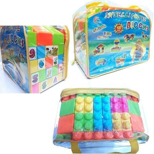 Sac de Blocs de Construction – 100 Grosses Pièces – Jeu Éducatif Montessori pour Enfants