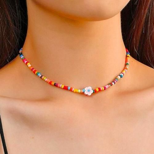 Collier Multicouleur & Pink Flower Emoji