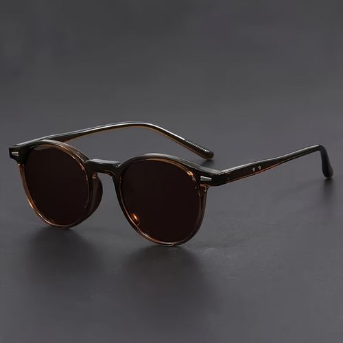Lunettes rondes vintage avec monture complète en polymère unisexe, verres PC, protection, style minimaliste