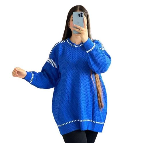 كنزة نسائية محبوكة سميكة وناعمة ودافئة بحجم واسع، أسلوب أنيق لفصل الشتاء