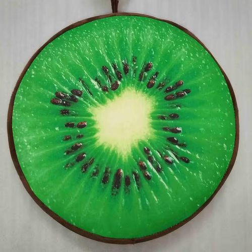 Coussin Rond 3D Kiwi pour Chaise – Coussin Décoratif Confortable en Mousse, Style Fruit Naturel pour Salle à Manger, Jardin, Terrasse & Cuisine
