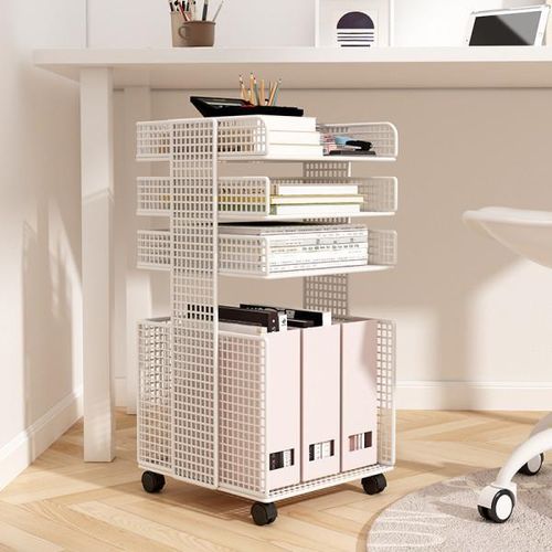 Chariot de Rangement Mobile à 4 Niveaux avec Roulettes – Organisateur Multifonction pour Maison et Bureau