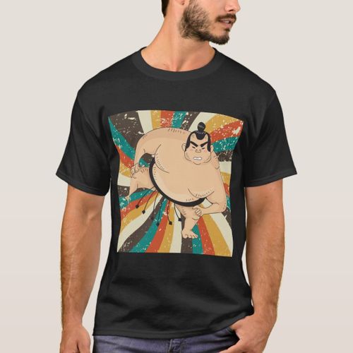 Traditional Japanese Sumo Wrestler Anime Character T-Shirt