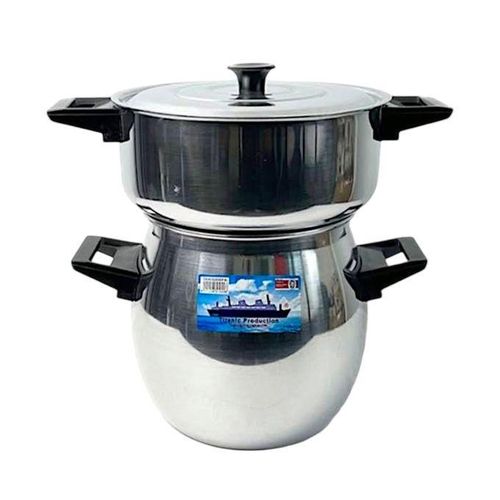 Couscoussier Solide 6L Aluminium Poli – Cuisson Vapeur Saine et Rapide