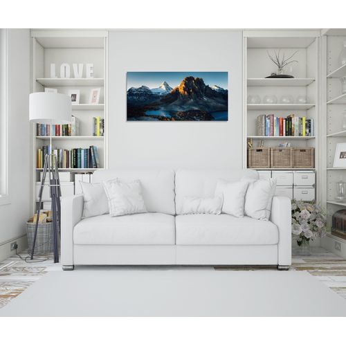 Tableau decoratif Snowy Mountain Forest Scenery - Mural - taille en choix
