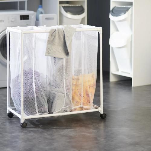 Panier à Linge Pliable avec Roulettes – Armoire de Rangement pour Vêtements et Serviettes – Boîte de Stockage Transparente avec Fermeture