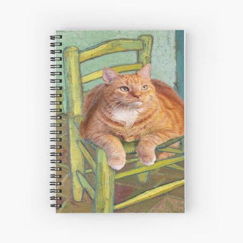 The Cat On The Van Goghs Chair Spiral Notebook Bloc note