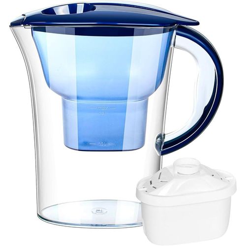 Carafe filtrante d’eau 1,3 L – Design ergonomique avec cartouche filtrante incluse
