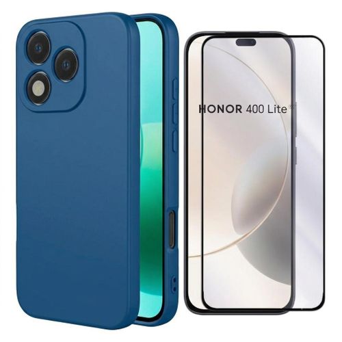 pochette pour Honor 400 Lite Silicone avec Protecteur Écran :bleu